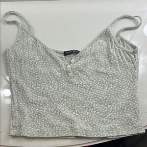 Brandy Melville Light Gray Floral Camisole